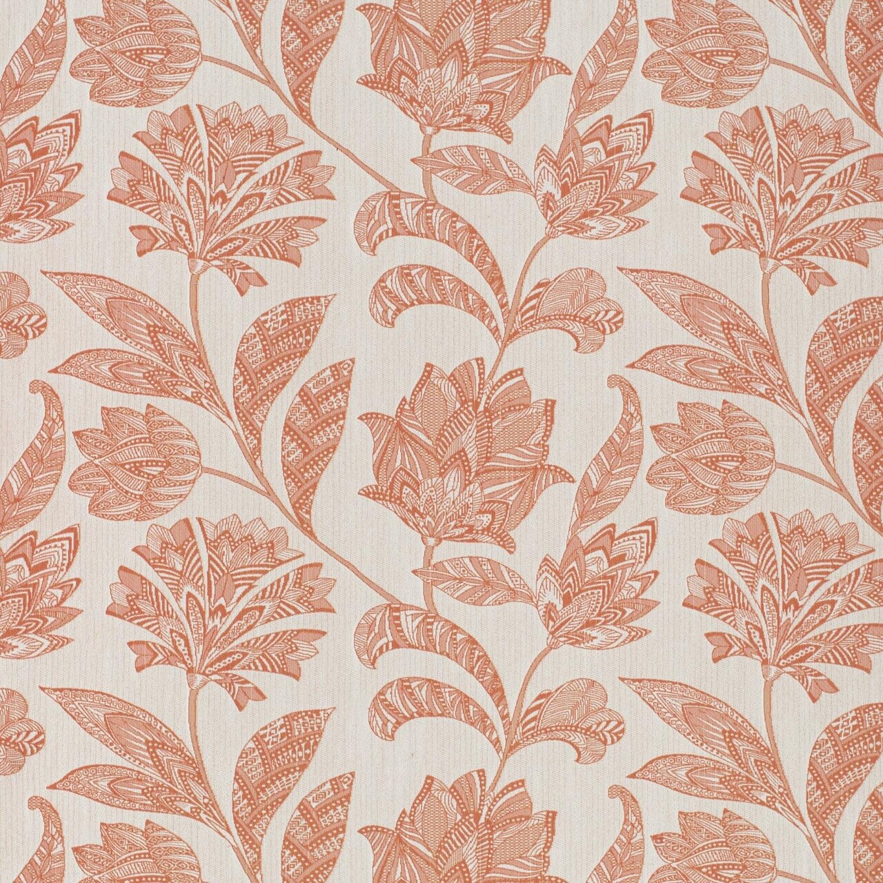 Brown Orange Rust Performance Grade Cotton Blend Woven Pattern Upholstery Fabric by The Yard - SKU: Anna Terracotta